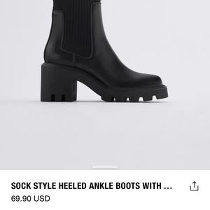 ZARA sock styled lug heeled boots!!! 37